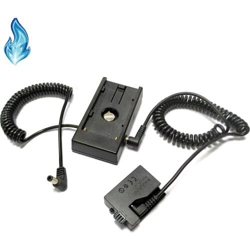 7.2V / 12V NPF Battery Plate with Coiled DC Cable + DR-E5 for Canon Digital Cameras EOS Rebel XSi XS 450D 500D 1000D