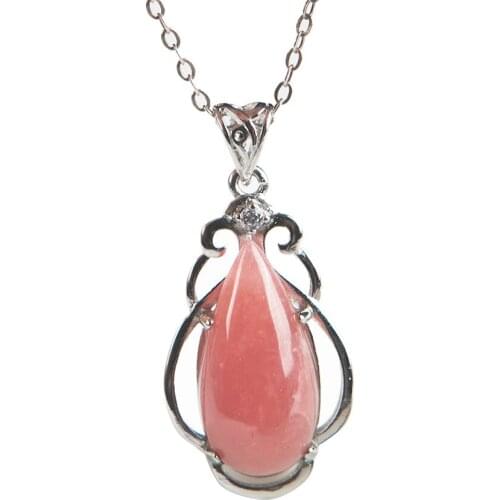 Genuine Red Natural Rhodochrosite Pendant For Jewelry Making Women Lady Necklace Crystal Water Drop Bead Pendant 16*10*6mm
