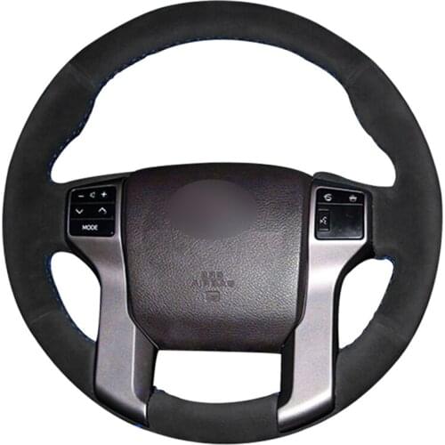Hand-stitched Black Suede Soft Car Steering Wheel Cover for Toyota Land Cruiser Prado 2010-2017 Tundra Tacoma 4Runner 2014-2019