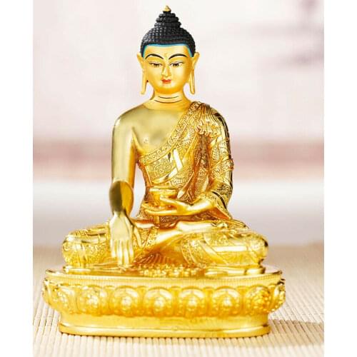 Old Handpainted Bronze Buddha Statue Gilt Guanyin Manjushri Bodhisattva Tara