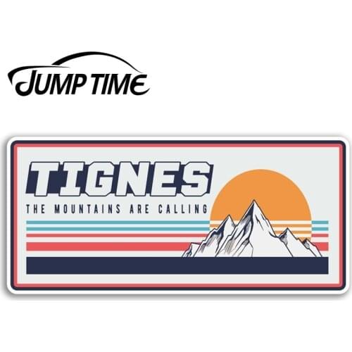 Jump Time for Retro Tignes Vinyl Stickers Snowboard Sticker Laptop Luggage Window Decal Waterproof Car Accessories