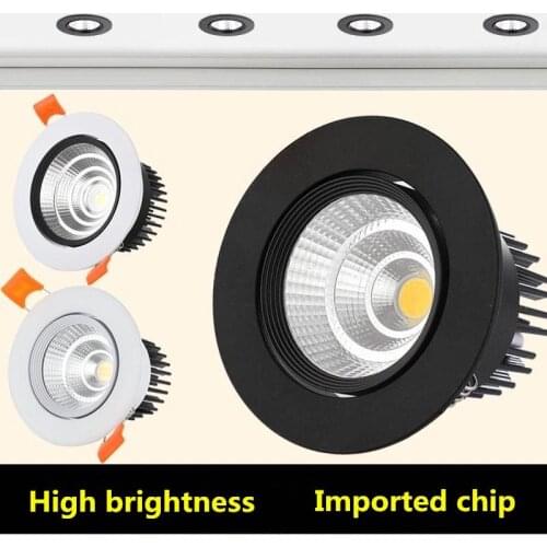Recessed Round COB LED Downlights 5W7W9W12W LED Ceiling Spot lights AC85~265V LED Ceiling Lamp Warm /Cold White Indoor Lighting