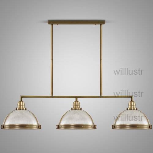 Willlustr vintage clemson prismatic glass pendant light suspension lamp metal lighting hanging lights dinning room restaurant