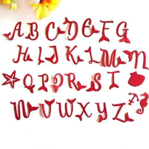 X6HD Ocean Fish Alphabet Metal Cutting Dies Stencil Scrapbooking DIY Album Stamp Paper Card Embossing Decoration Craft
