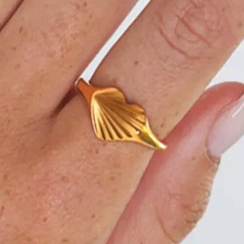 Ray heart signet rings for women stainless steel gold rings minimalist trendy women jewelry wholesale items dropship 2021