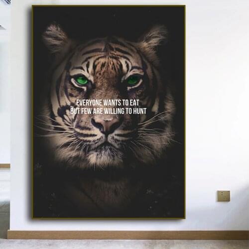 Animal Art Inspirational Tiger Canvas Painting Wild Tiger Wall Art Posters Prints Wall Pictures for Living Room Home Wall Decor