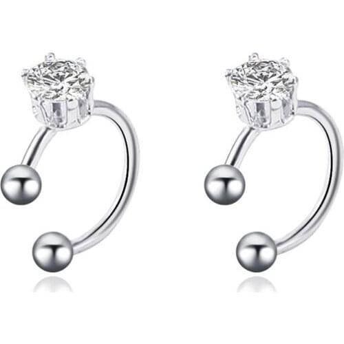 1 Pair Charming Zircon C-Shaped Ear Cuff for Women No Piercing Clip Earrings Vintage Fake Cartilage Climbers Jewelry Accessories