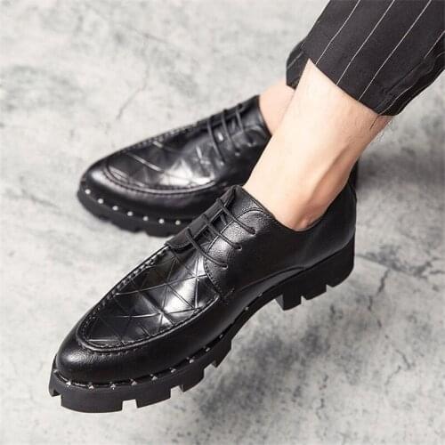 2021 Spring Autumn Brand Breathable Men Martin Dress Shoes Male Flats Fashion Sneakers Thick Bottom Leather Casual Work Footwear