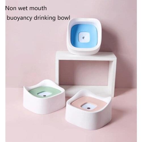 2021 Dog Drinking Water Bowl 1.4L Floating Non-Wetting Mouth Cat Bowl Without Spill Drinking Water Dispenser PP+Silica Dog Bowl