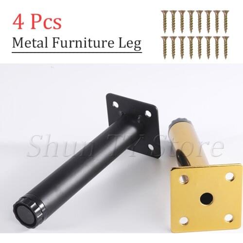 4 Pcs Gold Metal Furniture Legs Furniture Support Legs For Table Leg Brackets Coffee Table Legs TV Leg Cabinets With Screws
