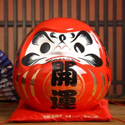 7.5 inch Japanese Daruma Ornament Ceramic Money Box Coin Bank Maneki Neko Fortune Figurine Feng Shui Wedding Gift
