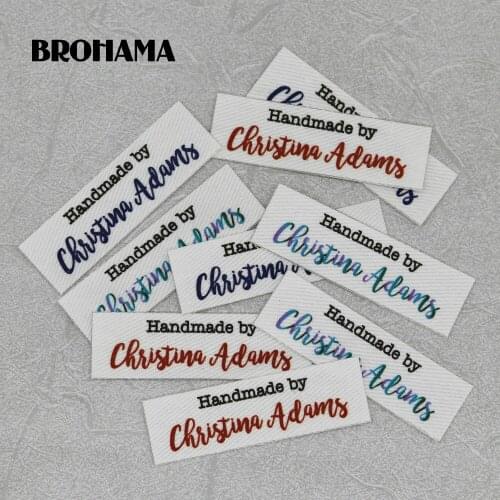 80 pieces Custom logo labels, Name iron on label, Custom Clothing tags, Organic Cotton Labels