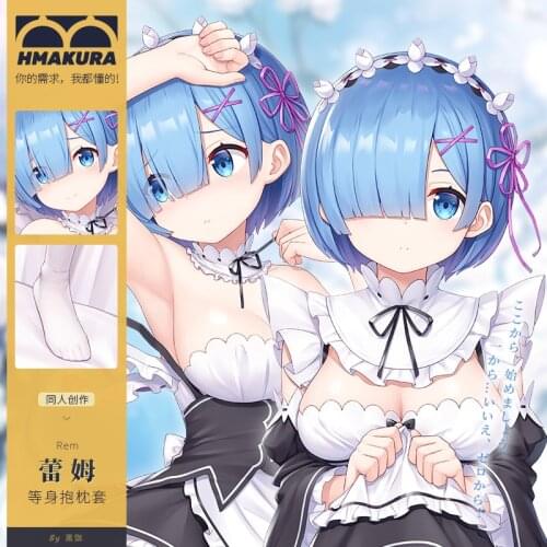 Anime Dakimakura Re:Life in a Different World Rem Hug Body Pillow Case Long160*50/35*55cm Sexy Cosplay Cushion Cover Core 2-side