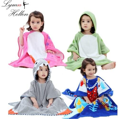 Bathrobe Bath Robe Towel Baby Kids Cute Cartoon Animal Hooded Washcloth Cloak child clothing Comfortable 100% Cotton Play Mats