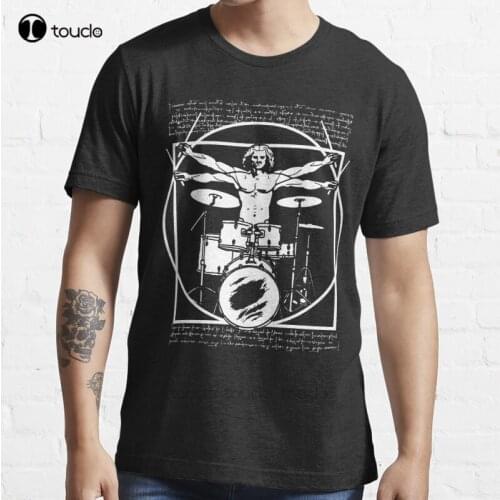 Da Vinci Drummer - Vitruvian Man Playing The Drums - Leonardo Da Vinci Vitruvian Man Parody For Drummers T-Shirt Men Tee Shirt