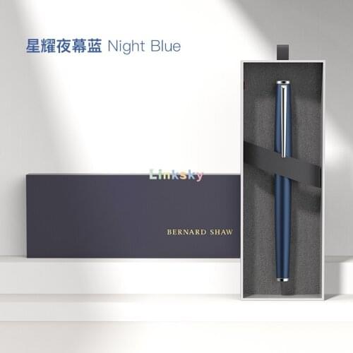 Bernard Shaw Starshine Series Night Blue Metal Ballpoint Pen, F Nib ,Packaged In A Distinctive Gift Box,for Gift, Business