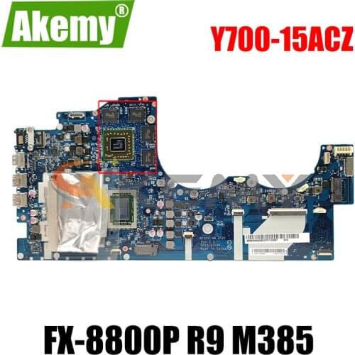 BY510 NM-A521 motherboard for Lenovo Y700-15ACZ notebook motherboard CPU FX-8800P R9 M385 DDR3 100% test work