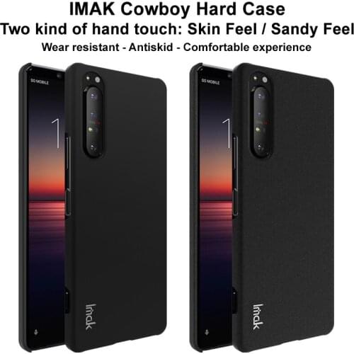 For Sony Xperia 1 II Matte Hard Case Imak Frosted Plastic Quicksand Cowboy Back Phone Cover Case SKin Sandy For Xperia 10 II