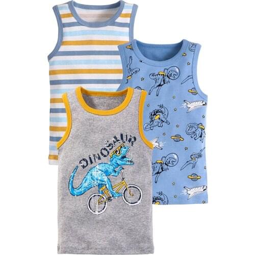 Three Pieces Of Childrens Summer Cotton Thin Vest, Boys' Sleeveless Underwear, Childrens Pajamas Wholesale Clothing