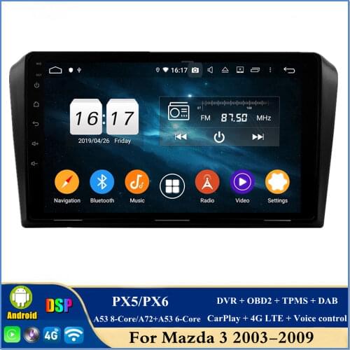 DSP PX6 2 din Android 10 Car Stereo Radio DVD GPS for Mazda 3 2004 2005 2006 2007 2008 2009 Bluetooth 5.0 WIFI Easy Connect