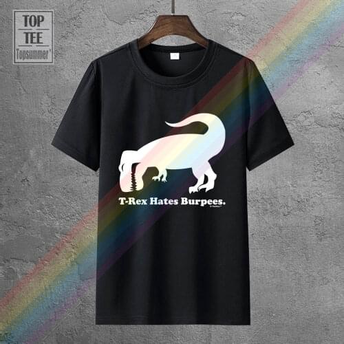 T Shirt Tops Summer Graphic Crew Neck T Rex Hates Burpees Short Sleeve T Shirts For Men