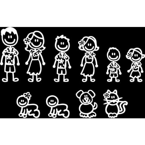 Interesting Hawaiian Family Car Stickers Covering The Body Of Fashion Vinyl Decals Silver C7-1493
