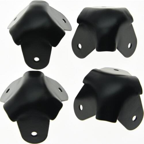KAISH Set of 4 Black Metal 3 Leg Speaker Cabinet Corner Guitar Amp Protectors