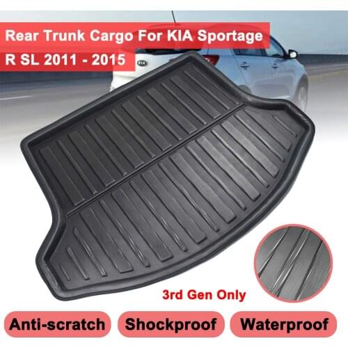Cargo Liner For KIA Sportage R SL 2011-2015 Boot Tray Rear Trunk Cover Matt Floor Carpet Mat Kick Pad Mud Anti Dust Non-slip