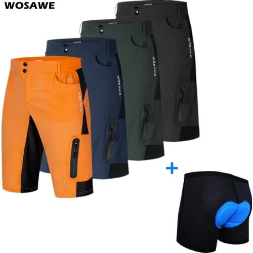 WOSAWE Mens Cycling Shorts MTB Mountain Bike Breathable Loose Fit For Outdoor Sports Running Bicycle Riding Short Trousers Men
