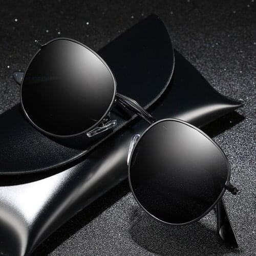 New Metal Frame Circular Frame Polarized Light Both Men Women Sunglasses Stylish Classic High-end Outdoor Driving Sun Glasses