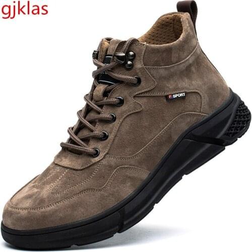 Autumn Winter Anti Piercing Anti Scald Sparkproof Work Clothes Men Steel Toe Shoes Male Welding Safety Boots Genuine Leather