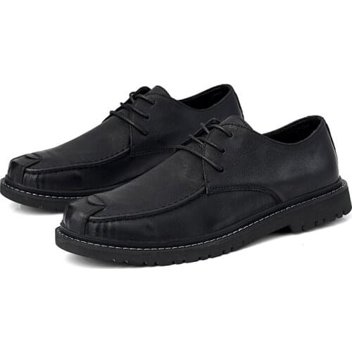 Fall and winter mens shoes slope heel mens casual shoes outdoor mens shoes retro mens leather shoes