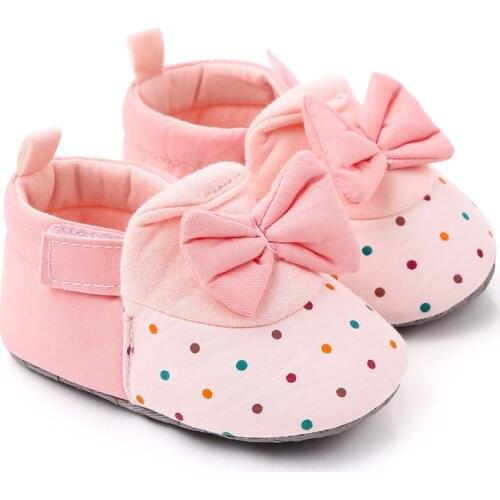 Autumn Winter Warm Newborn Baby Girl Shoes Pink Bow Princess First Walkers Cotton Soft Sole Infant Toddler Girls Crib Shoes