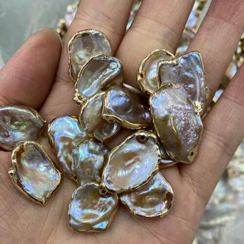 2Pcs Natural Freshwater Pearl Pendant With Hole Irregular Exquisite For Jewelry Making DIY Necklace Bracelet Earrings Accessory