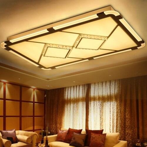 Rectangular side emitting led ceiling lamp hall living room ceiling lamp conference bedroom crystal lamp lighting fixture led