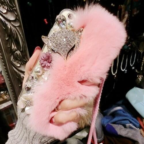 Luxury Diamond Fur Hot Case For Samsung A52 A72 A50 A70 Note 10 Plus Women Case For Samsung Galaxy Note 20 S21 S20 Ultra S9 S10