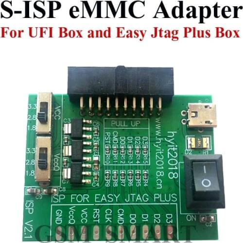 S-ISP eMMC Adapter ISP read-write tool EMMC works with Z3X Easy Jtag or UFI Box to improve stability performance of Huawei OPPO