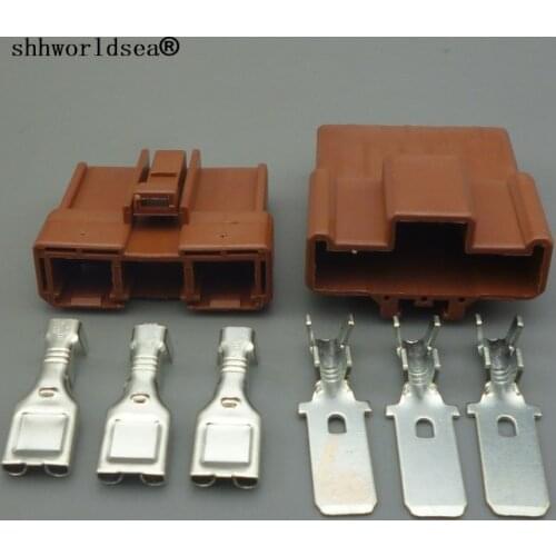 Shhworldsea 7.8mm 3pin HD series electric auto wire harness female male connector plug 6098-0210 6098-0208