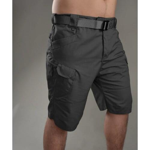Mens Classic Tactical Shorts Quick Dry Multi-Pocket Short Pants Outdoor Hunting Fishing Military Cargo Shorts Without Belt