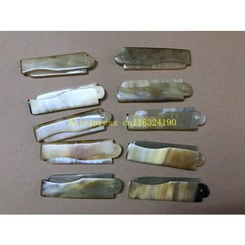 500pcs/lot Foldable Horn comb Portable Folding Comb Anti-Static Hairbrush Handmade Natural Ox Horn Combs Can Customize Logo