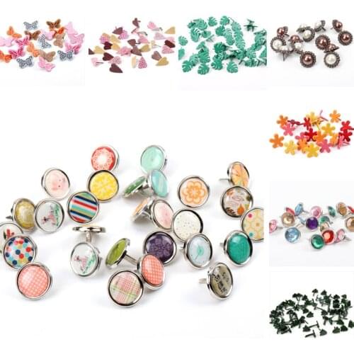 Mix Butterfly Flower Leaf Shape Rhinestone Studs And Spikes For Clothes Round Square Brads Scrapbooking Embellishment Fastener