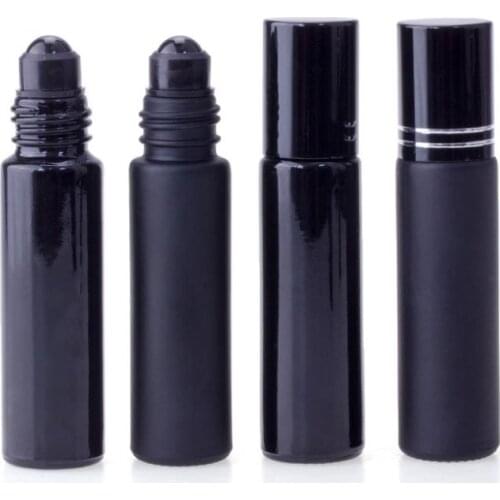 Black Stone Roll on Glass Bottles 10ml Gemstone Essential Oil Roller Bottles 600Pcs Lot with Alu Lid SN2962