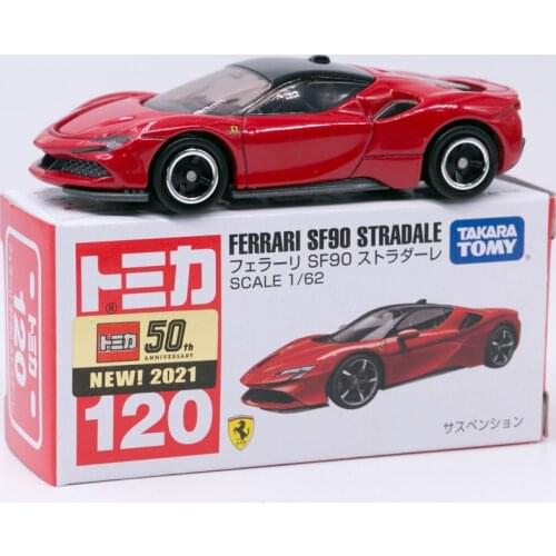 Takara Tomy Tomica No. 120 Ferrari SF90 Stradale Regular edition Red Scale 1:62 Diecast Model Toy for Boys