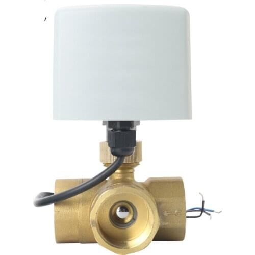 1/2" 3/4" 1" 2" Three Way Motorized Ball Valve 220V 12V 24V 3-Wire 2 Control Brass Electric Ball Valve Big Torque
