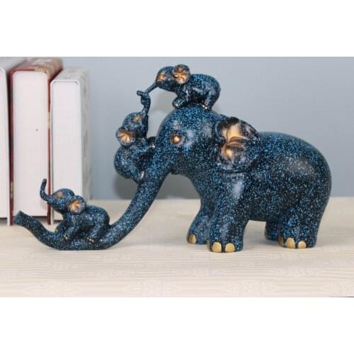 Resin Handicraft Elephant Ornaments Living Room and Office European Style Decorations Home Model Room Animal 33CM*11CM*18.5CM