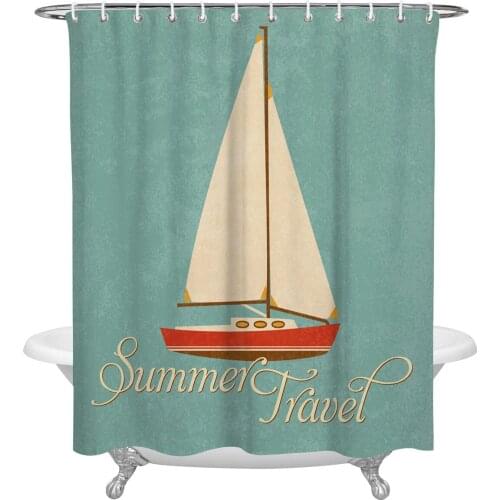 Waterproof Shower Curtains Wood Sailing Alphabet Retro Shower Curtain Frabic Polyester Bathroom decor Curtain