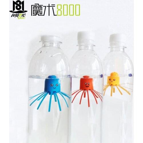 Funny Magic Tricks Little Octopus Floating In A Water Bottle Close-up Magic Props Buoyancy Gimmicks Magic Toys for Kids