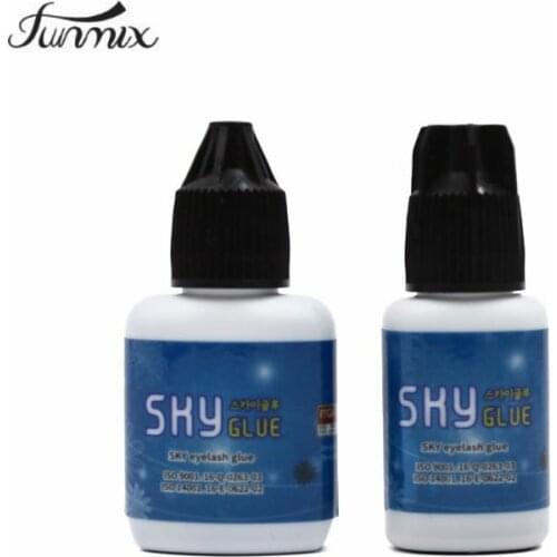 1pcs Korea Sky Glue for Eyelash Extensions 1-2 seconds Super Fastest Dry Glue Adhesive S + Type Black Cap 5ml/10ml