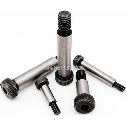 1pc M5 M6 M8 M10 Shoulder Diameter 6 8 10 12mm Grade 12.9 Steel Hex Hexagon Socket Cap Head Shoulder Roller Bearing Screw Bolt