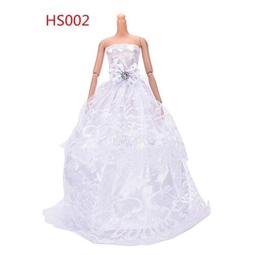 1PCS 2020 New Arrival Handmade White Party Wedding Dress Princess Floor Length Doll Dress Clothing